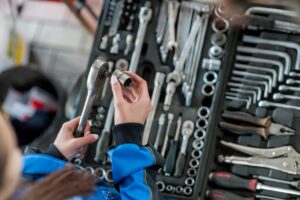 Mechanic Using Socket Wrench
