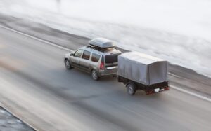 SUV on Winter Road