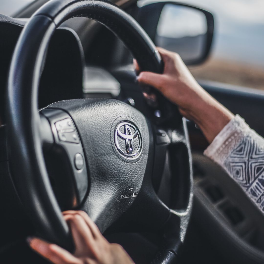 Hands on steering wheel