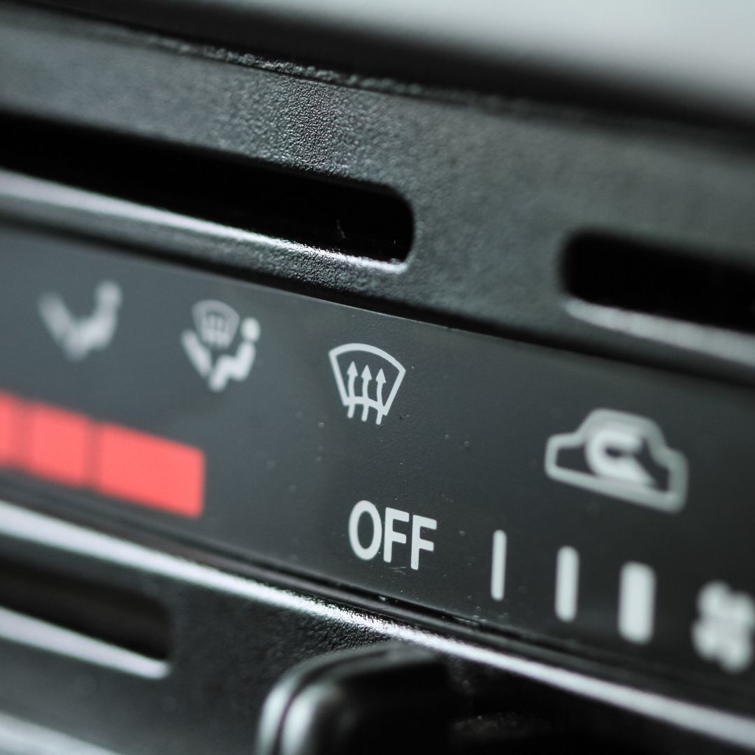 close up of climate controls in a vehicle