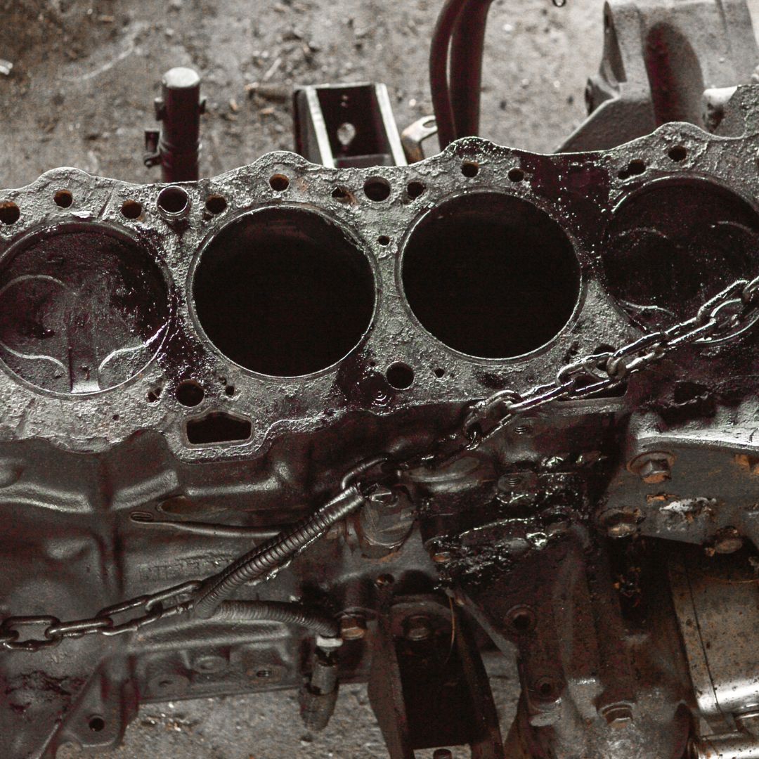 engine block with visible cylinders