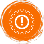 Gear with warning icon